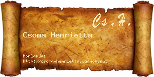 Csoma Henrietta névjegykártya